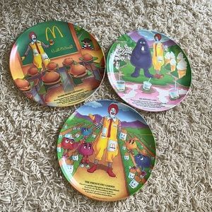Vintage (1989) McDonald set of 3 melamine plates.